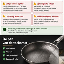 Afbeelding in Gallery-weergave laden, TitanPur Pro – Titanium pan zonder antiaanbaklaag, PFAS- en PTFE-vrij | 30 cm