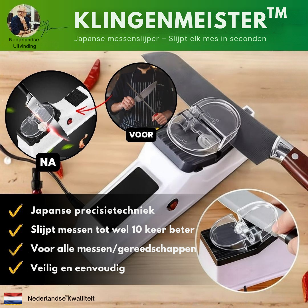 KlingenMeister™ Japanse messenslijper - Slijpt elk mes in enkele seconden