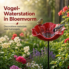 Afbeelding in Gallery-weergave laden, Vogelbloemen – Handgemaakte vogeldrinkbak in bloemvorm | Set van 2
